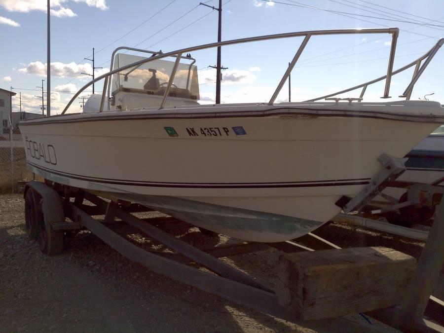ROBALO AMF OFFSHORE V BOAT, 22 FOOT, EVINRUDE 225 HP PROP, CONSOLE