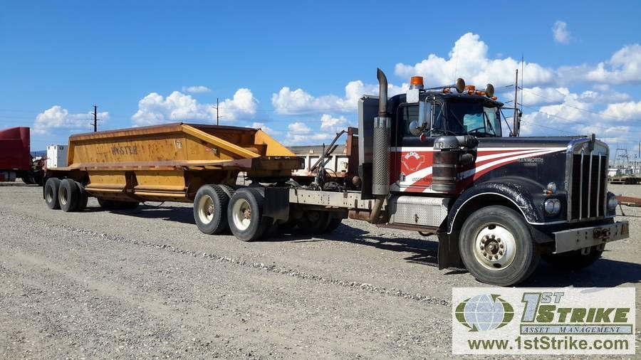 1975 KENWORTH W900 SEMI, CUMMINS. WITH 1974 HYSTER BELLY DUMP