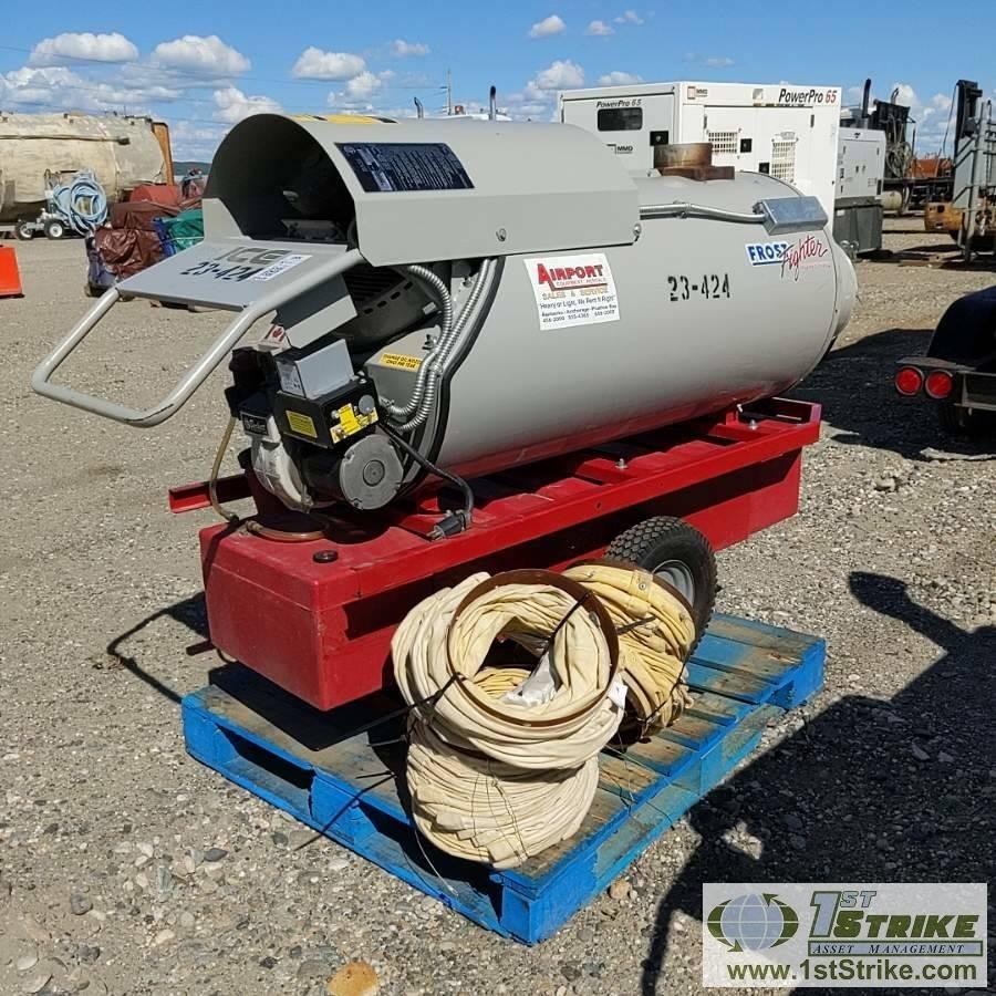 HEATER, FROST FIGHTER MODEL IDF-500, 500,000 BTU/HR, 115V, INDIRECT OIL  FIRED, W/ DUCTING Auction | 1stStrike Asset Management