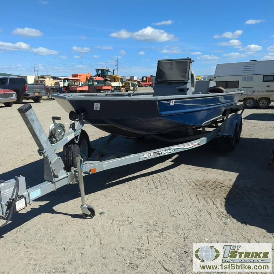 BOAT, 2009 SJX, 21FT, ALUMINUM CONSTRUCTION, 6FT BEAM, MERCURY OPTI MAX 200  V6 INBOARD, JET DRIVE, WITH TANDEM AXLE 2009 KING TRAILER, STORAGE COVER  SN:HULL:US-PHA016PSJ809, TRAILER:4XBBD25269A008312 HRS:201 Auction |  1stStrike Asset Management