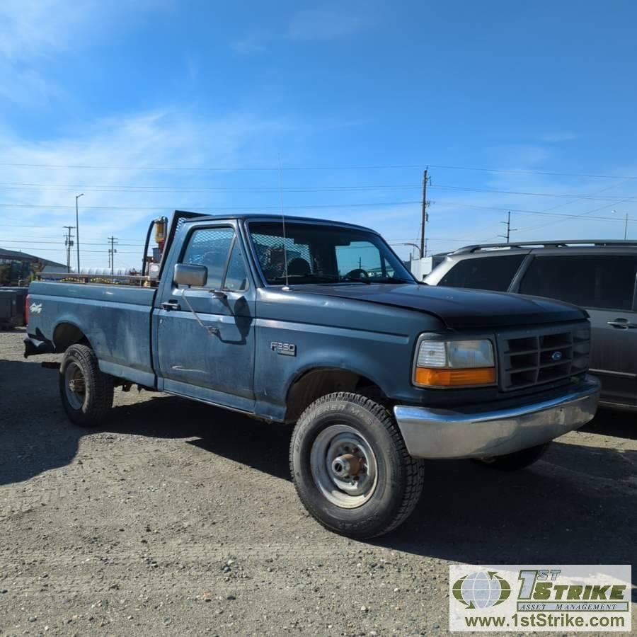 1996 FORD F-250 XL, 5.8L GAS, 4X4, SINGLE CAB, LONG BED, AUX FUEL